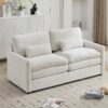 Cozy Upholstered Loveseat Sofa Oversized Comfy Comfy Cloud Sofa Double Cushion Loveseat Sofa Plush Cushion Sofa Couch For Living Room - Beige - Image 3