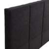 King Size Upholstered Platform Bed Frame With Linen Fabric Headboard, Wood Slat Support - Black - Image 10