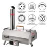 Stainless Steel Pizza Oven Outdoor 12" Automatic Rotatable Pizza Ovens, Portable Wood Fired Pizza Oven Pizza Maker With Timer, Built-In Thermometer, Pizza Cutter & Carry Bag - Silver - Image 12