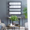 Large 4 Oval Wall Mirror With Square Frame, Home Decor For Living Room, Bedroom, Entryway, Office - Black - Image 4