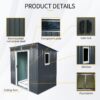 6Ft X 5Ft Outdoor Metal Storage Shed With Window And Transparent Plate For Garden, Lawn - Black / White - Image 6