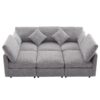Sectional Sofa Modular Sofa U - Shaped Sofa Couch Sofa Bed L - Shaped Sofa With A Movable Ottoman And Two USB Ports For Living Room - Light Gray - Image 10