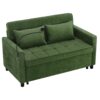 Convertible Loveseat Sofa Bed With Adjustable Backrest USB Ports Phone Holder Side Pockets Chenille - Green - Image 15