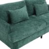 Mid Century Modern Chenille Fabric Loveseat Sofa, 2 Seat Upholstered Couch With Wood Feet - Emerald - Image 17