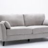Damian - Woven Living Room Fabric Sofa, Loveseat (Set of 2) - Light Gray - Image 3