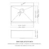 25" Drop In Kitchen Sink Stainless Steel 16 Gauge Workstation Single Bowl - Gray - Image 3