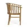 Outdoor Wooden Dining Chairs With Cushions, (Set of 2) - Cream / Teak - Image 7