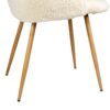 Adjust Legs Upholstered Teddy Faux Fur Dining Armrest Chair (Set of 2) - Off White - Image 19