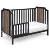 Brees Island - 3 In 1 Convertible Crib - Black, Brownstone - Image 7