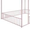 Full Size Bed House Bed Frame With Fence - Pink - Image 5