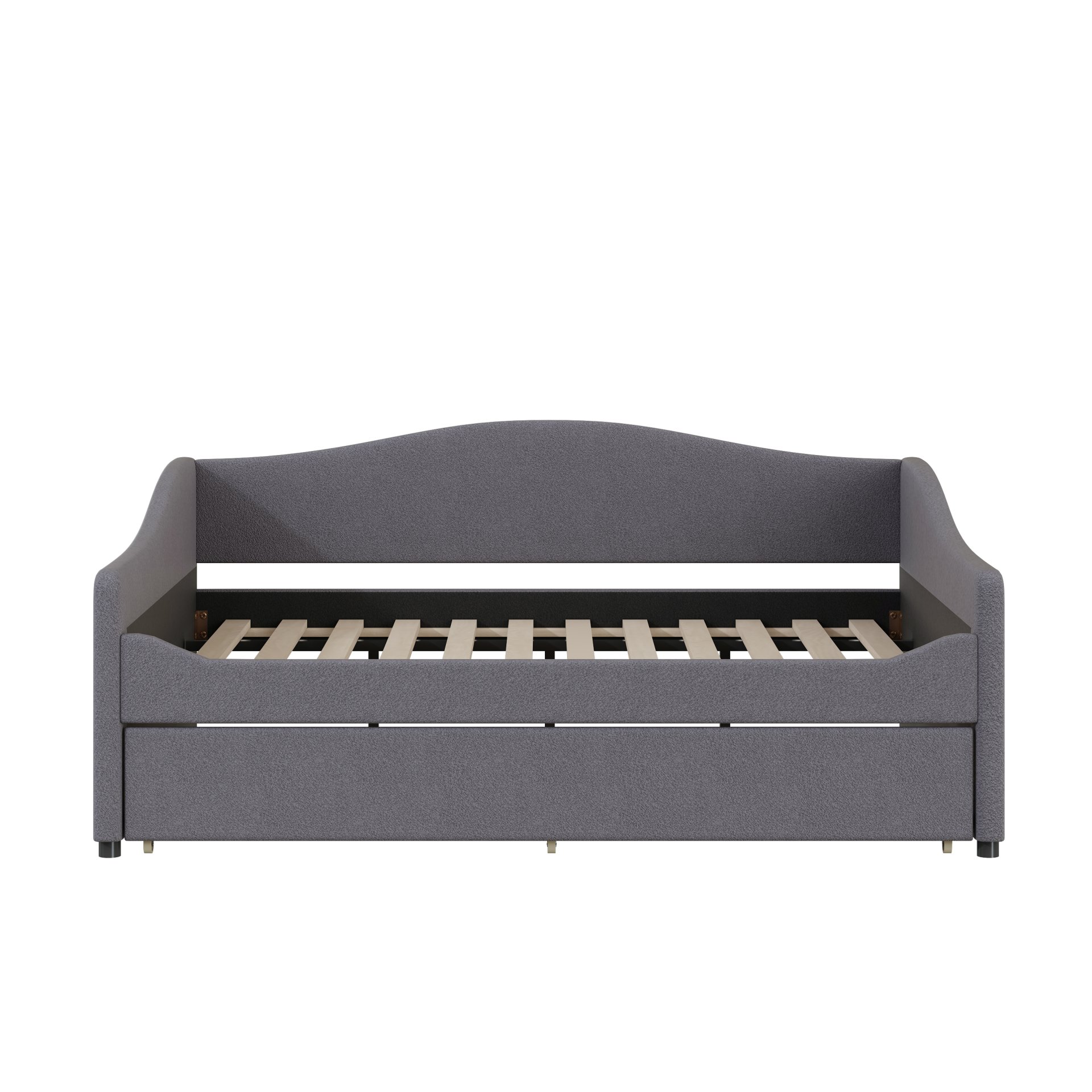 Full Size Upholstered Daybed With Light And Trundle - Gray - Image 5