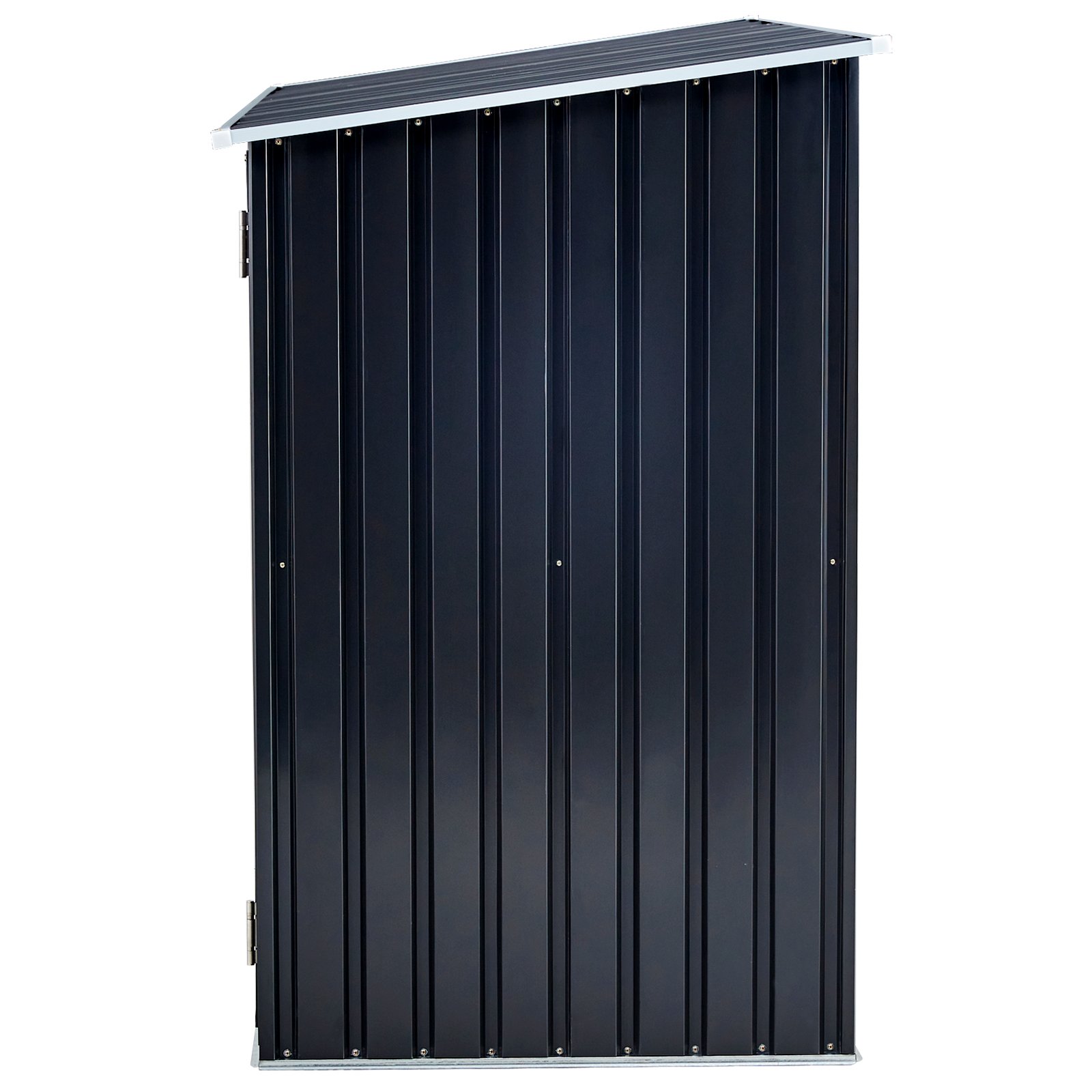 Firewood Storage Shed, Outdoor Firewood Rack, Outdoor Storage Shed With Log Holder, Firewood Shelter For Patio, Anthracite Galvanized Steel - Black - Image 19