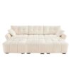 Elegant 3 Seater Sofa Set With Ottomans And Pillows Frame, Textured - White - Image 16