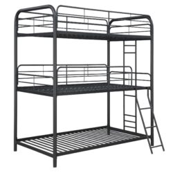 Triple Bunk Bed, Twin / Twin / Twin - Black