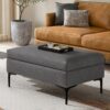 Rebecca - Rectangular Coffee Table Storage Ottoman With Lift Up Lid - Gray - Image 5