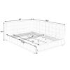 Mid Century Full Size Upholstered Bed Frame With Tufted Backrest And Armrests - Brown - Image 3