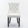 Nikki - Modern, High-End Tufted Solid Wood Contemporary And Velvet Upholstered Dining Chair With Wood Legs Nailhead Trim (Set of 2) - White / Pink - Image 3