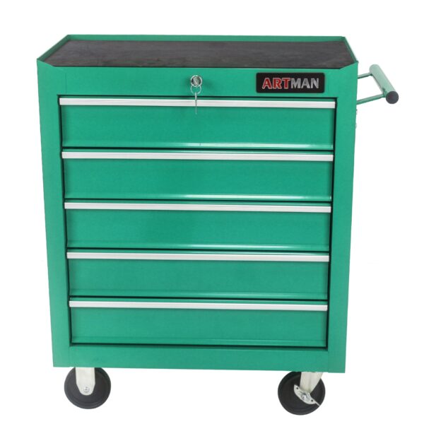 5 Drawers Multifunctional Tool Cart With Wheels - Green