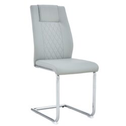 Modern Cushioned Living Room Chairs With Metal Legs (Set of 4) - Light Gray
