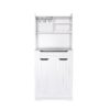 Modern Farmhouse Buffet Cabinet With Hutch Kitchen Storage Sideboard With Drawers & Barn Doors - White - Image 11