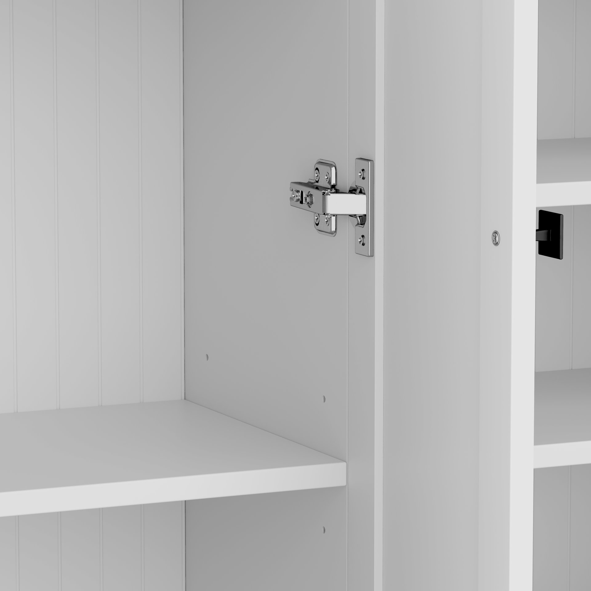 Hall Tree With Bench And 5 Storage Cubbies, Modern Entryway Storage Organizer Cabinet With 4 Doors, 5 Drawers And Adjustable Shelves For Hallway, Entryway, Living Room - White - Image 20