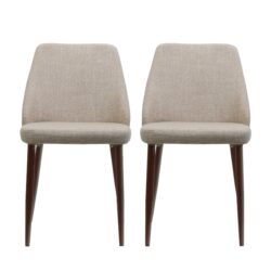 Modern Dining Chair With Wood Iron Legs - Wheat