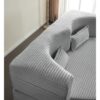 Floor Sofa With 2 Pillows, Convertible Plush Corduroy Foam Filled Sleeper Sofa Bed - Light Gray - Image 9