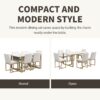 Modern Dining Table Set For 6 Faux Marble Kitchen Table Set With 6 Upholstered Dining Chairs, 7 Piece - White / Golden - Image 6