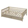 Full Size Daybed Bed With Two Drawers - Natural - Image 6