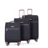 4 Piece Set (16/20/24/28), Softshell Suitcase Spinner Wheels Terylene Luggage Sets Carry On Suitcase Luggage Lightweight Durable Suitcase - Black - Image 8