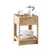 15.75" Rattan End Table With Drawer, Modern Nightstand, Side Table For Living Room, Bedroom - Natural - Image 7