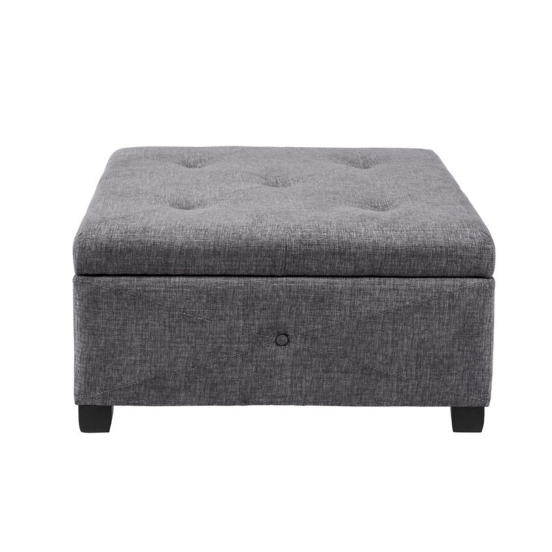 Aspen - Ottoman Soft Close Storage Charcoal Upholstered - Charcoal - Image 4