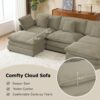 Modern Sofa Modular Sofa Couch Upholstered, L - Shape Sectional Sofa With Side Storage Pockets For Living Room - Brown - Image 14