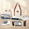 Hardshell Luggage Sets 3 Piece Carry - On Suitcase Double Spinner Wheels With Tsa Lock - White - Image 3