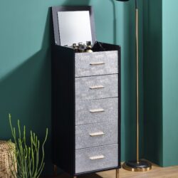 Myles - Jewelry Armoire - Black / Silver / Gold