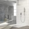 Ceiling Mounted Square Shower System With Adjustable Slide Bar, 16" Rainfall Shower With Handheld - Brushed Nickel - Image 2