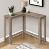 Corner Accent Console Table For Entryway, Contemporary And Modern - Taupe - Image 2