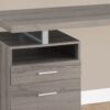 Computer Desk For Home Office, Laptop, Left, Right Set Up, Storage Drawers - Taupe - Image 2