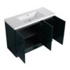 Modern Freestanding Bathroom Vanity With White Resin Sink & 3 Soft Close Cabinet Doors - Dark Green - Image 8