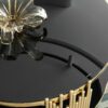 Modern Double Layer Tempered Glass Top Stainless Steel Round Coffee Table For Living Room - Black / Gold - Image 5