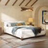 Alpine - Queen Puffy Modern Platform Bed - Ivory White - Image 9