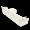 Modular 4 Seater Sofa With Ottoman, Configurable Solid Wood Frame, Premium, High Resilience Cushions - White - Image 15