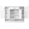 Sleek And Modern Shoe Cabinet With Adjustable Shelves, Space Saving Design Side Board For Various Sizes Of Items - White - Image 10