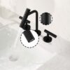 2 Handles Widespread 8" Bathroom Faucet With Solid Brass Construction - Matte Black - Image 4