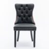 Nikki - Modern, High-End Tufted Solid Wood Contemporary And Velvet Upholstered Dining Chair With Wood Legs Nailhead Trim (Set of 2) - Black / Winered / Burgundy - Image 3