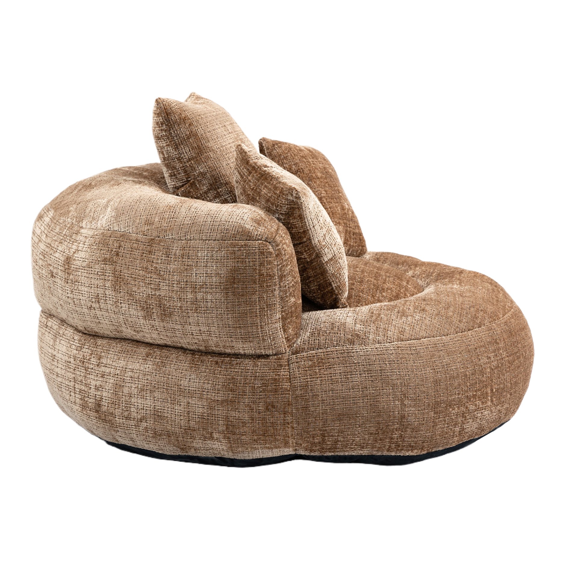 Lazy Sofa Durable Comfort Lounger High Back Bean Bag Chair With 3 Pillows - Coffee - Image 12