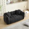 Cozy Beanbag Chair With High Resilience Foam Core For 2 - Black - Image 4
