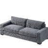 Luxe - Corduroy Sofa With Sleek Design, Spacious And Comfortable 3 Seater Couch - Gray - Image 2