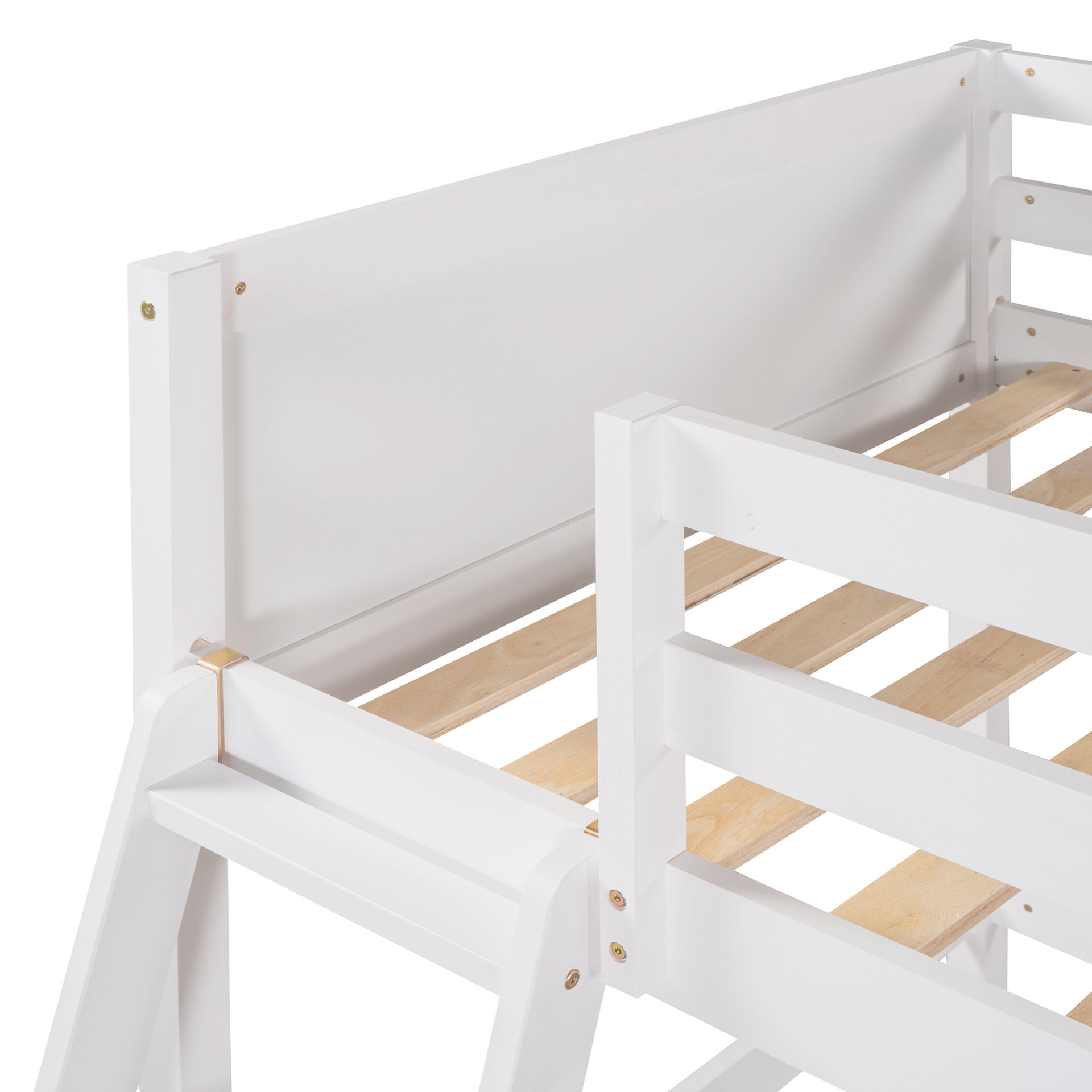 Twin Size Loft Bed With Ladder - White - Image 7