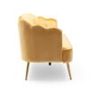 Modern Glam 3 Seater Sofa With Velvet Upholstery - Honey - Image 6